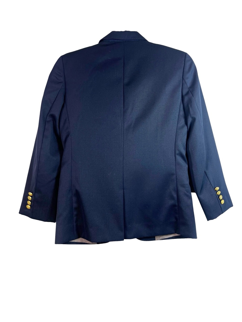 J CREW Crewcuts Boys Ludlow Suit Jacket Navy Blue Two Gold Button Size 14 Preppy - Picture 2 of 12